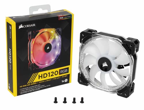 Corsair HD120 RGB - 120mm PWM Static Pressure RGB Cabinet Fan (Single Pack)